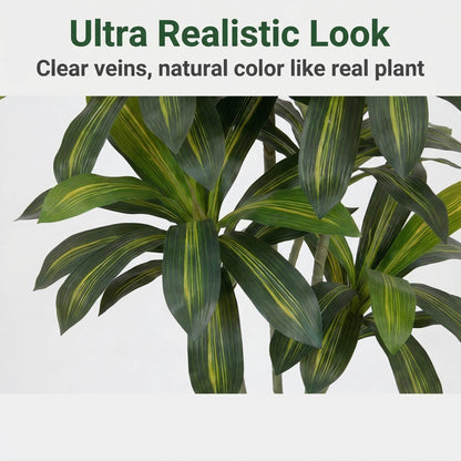 Artificial Dracaena Tree 6FT, Fake Tree with Black Tall Planter - Faux Yucca Tall Fake Floor Plant in Pot - Artificial Plant for Home Office Living Room Decor Indoor