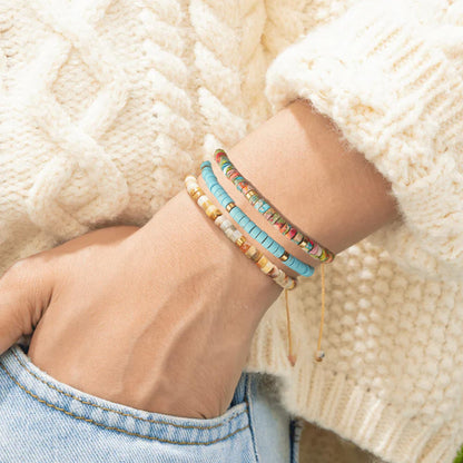 Plumiss Inspirational Gifts Bracelets for Women, Boho Handmade Agalmatolite Stone Beaded Bracelets, Life is Tough But So are You Bracelet