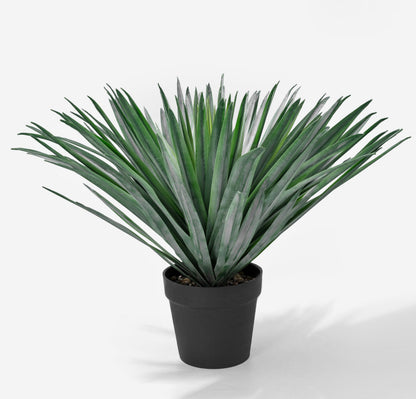 SUNPRAIRIE 27 inches Tall Artificial Agave Plant in Black Pot with Real Stone Pebbles, 126 Realistic Leaves. Large Faux Plants Indoor and Outdoor.