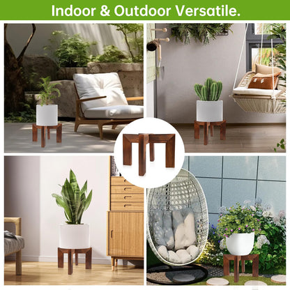 hismocal Wood Plant Stand Indoor/Outdoor for Plants, Large Size Planter Stand Holder,Sturdy and Stable Flower Pot Stand,Fits Most Size Flower Pots In Room(1 Pack)