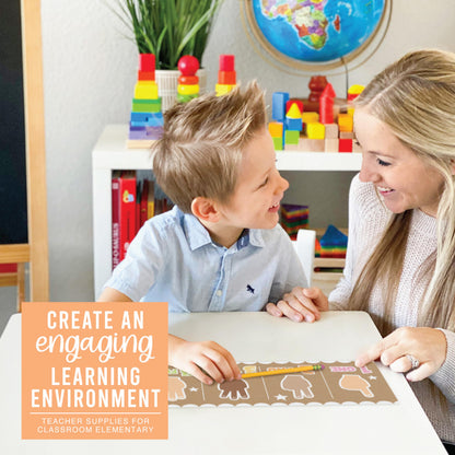 Hadley Designs Alphabet for Classroom Wall Decor - ABC Posters for Classroom Wall Chart Preschool & Kindergarten, ABC Letters & Number Line Elementary Must Haves, Kraft Daycare & Homeschool Essentials