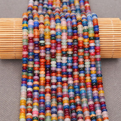 BONNY BOXX 1 Strand (150PCs) Natural 2 * 4mm Colorful Rondelle Beads, Natural Abacus Disk Stone Beads Loose Spacer Gemstone for DIY Bracelet Necklace Jewelry Making