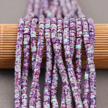 BONNY BOXX 150PCs Natural Purple Imperial Jasper Spacer Beads, Loose Semi Precious Flat Round Gemstone Heishi Disc Stone Beads for Beading Jewelry Making 4mm*2mm