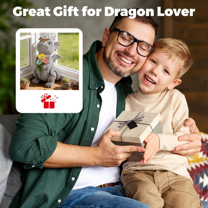 ehuoyan Solar Garden Dragon Statue Outdoor Garden Decor Lights Unique Dragon Gifts for Women Mom Yard Patio Decorations Solar Powered