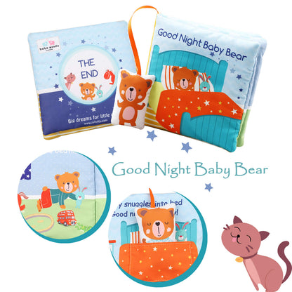 Fish Baby Crinkle Books with Teddy Bear Book Toys for Newborn Babies Infants 0-6, 6-12 and 12-18 Months, Books for 1 Year Old
