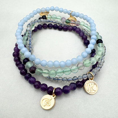 Wendy Kleiner Crystal Bracelet and Crystal Bracelet Stack – Healing Stone Beads – Small Size Beads - Spiritual Energy Jewelry – Elastic, Unisex, Gift-Ready (Healing Crystal Bracelet)