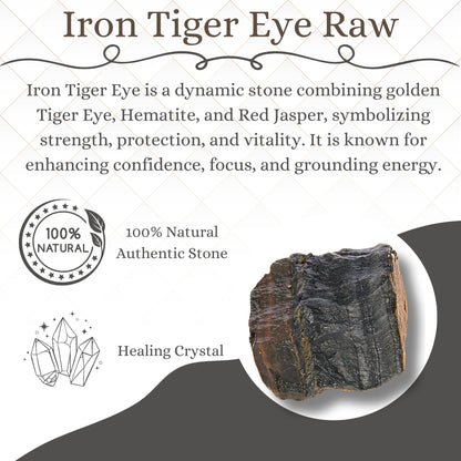 ANAYA AGATE Iron Tiger Eye Raw Crystals Rough Gemstones with Authenticity Card, Velvet Pouch Raw Stones for Tumbling, Cabbing, Polishing, Cutting Natural Healing Crystals for Home Decor, DIY Stones (2 Piece)