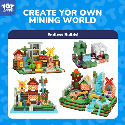 TOY Life Magnetic Blocks, Mine Magnet Block Set Build Frozen Princess Castle World for Kids Age 3+ Year Old Boys Girls, Magnetic Building Blocks for Toddler (108PCS Forest Castle)