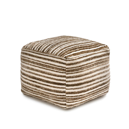 Anji Mountain Pouf Ottoman Foot Rest, Handmade Ottoman Pouf, Comfortable Foot Stool, Decorative Floor Seating for Living Room Decor, Bedroom & Home Décor Accent - Brown