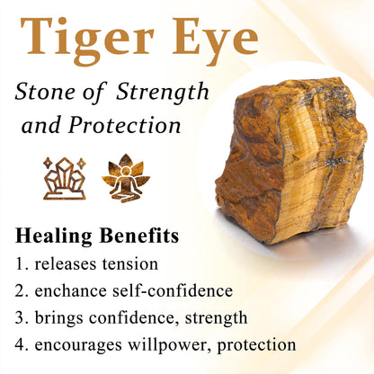 Top Plaza 2Pcs Natural Raw Tiger Eye Crystal Rock Stone Healing Crystals 1.6-2.2" Large Rocks for Tumbling Meditation Wicca Rough Stone Bulk Decoration