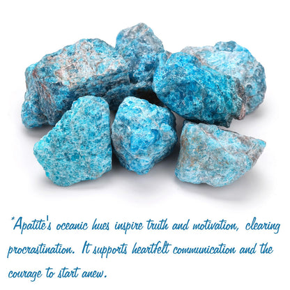 GolbalJew Apatite Natural Raw Crystals 2PCS Healing Crystal Stones 1.2-2.0” Reiki Healing Gemstones for Meditation Chakra Balance Home Decor
