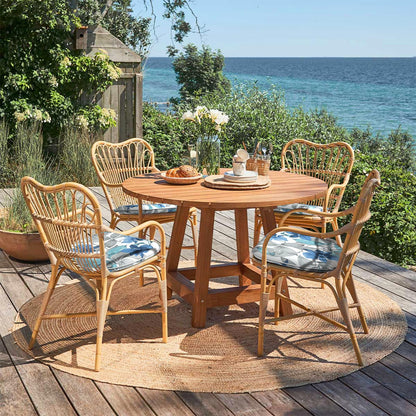 Melody Elephant Outdoor Chair Cushions Set of 4, Water Resistant Patio Chair Pads with Ties, Seat Cushions for Home Garden Furniture Decoration, 16"x17", Clemens Noir Blue