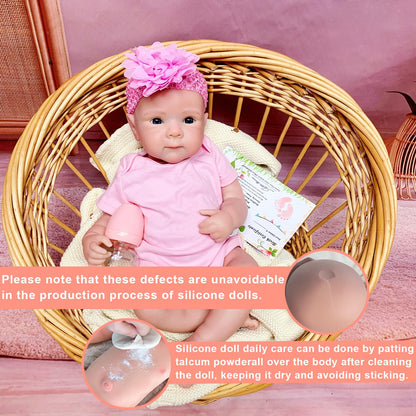 OtardDolls 18 Inch Silicone Baby Doll Full Body Girl Soft Lifelike Realistic Newborn with Clothes and Bottles for Kids