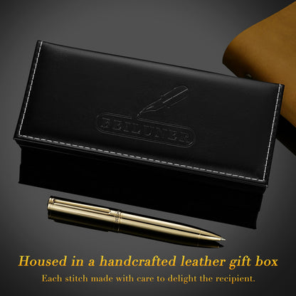BEILUNER Gold Gel Pen, Stunning Luxury Pens with 24K Gold Plating, Black Ink Refill, Executive Gift Set for Family & Friends, Writing, Fancy, Office, Retractable, Graduation Gifts, Nice Designer Pens