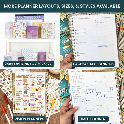 bloom daily planners 2026-2027 Planner (8.5” x 11") 13 Month Academic Year Organizer (July 2026 - July 2027) - Weekly & Monthly Agenda Book with Stickers & Tabs - Checkered