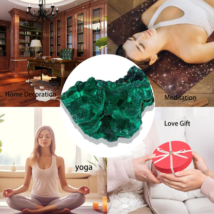 Apengshi 1.2-2'' Malachite Raw Stone Natural Crystal Healing Crystal and Stone Rough Rocks for Fountain Home Garden Decor Meditation
