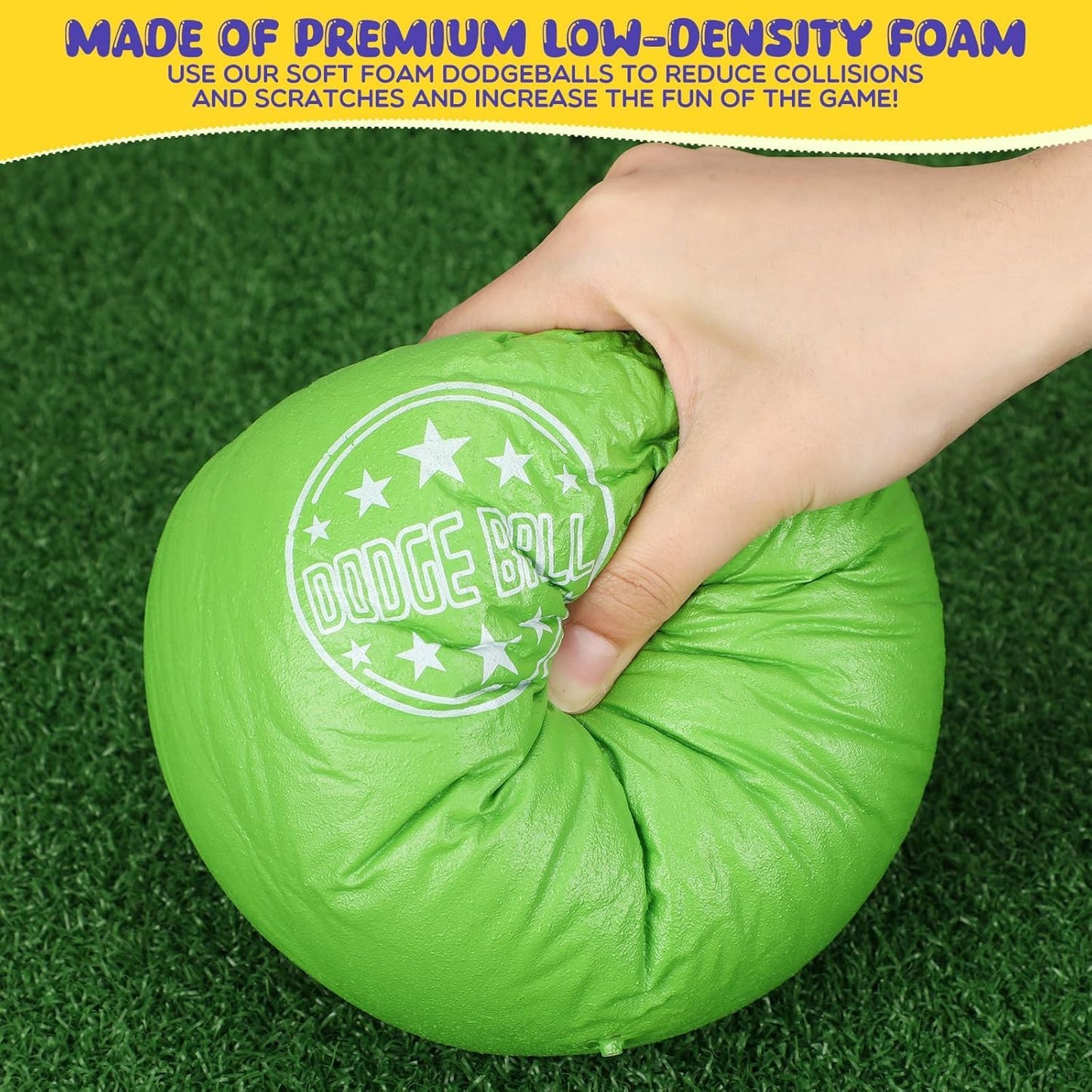 Jerify 18 Pcs Foam Dodgeball Set 6 Inch Soft Skin Playground Dodgeballs Bulk with Storage Bag, Low Density Foam for Non Sting Dodgeball Sports Equipment for Kids and Adults