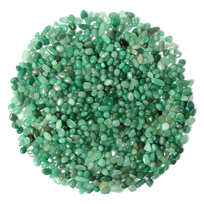1.1lb Natural Crushed Green Aventurine Quartz Crystal Tumbled Chips-Green Aventurine Healing Crystals Chips Bulk, Crushed Crystal Gemstones for Crafts, Beautiful Package for Gift