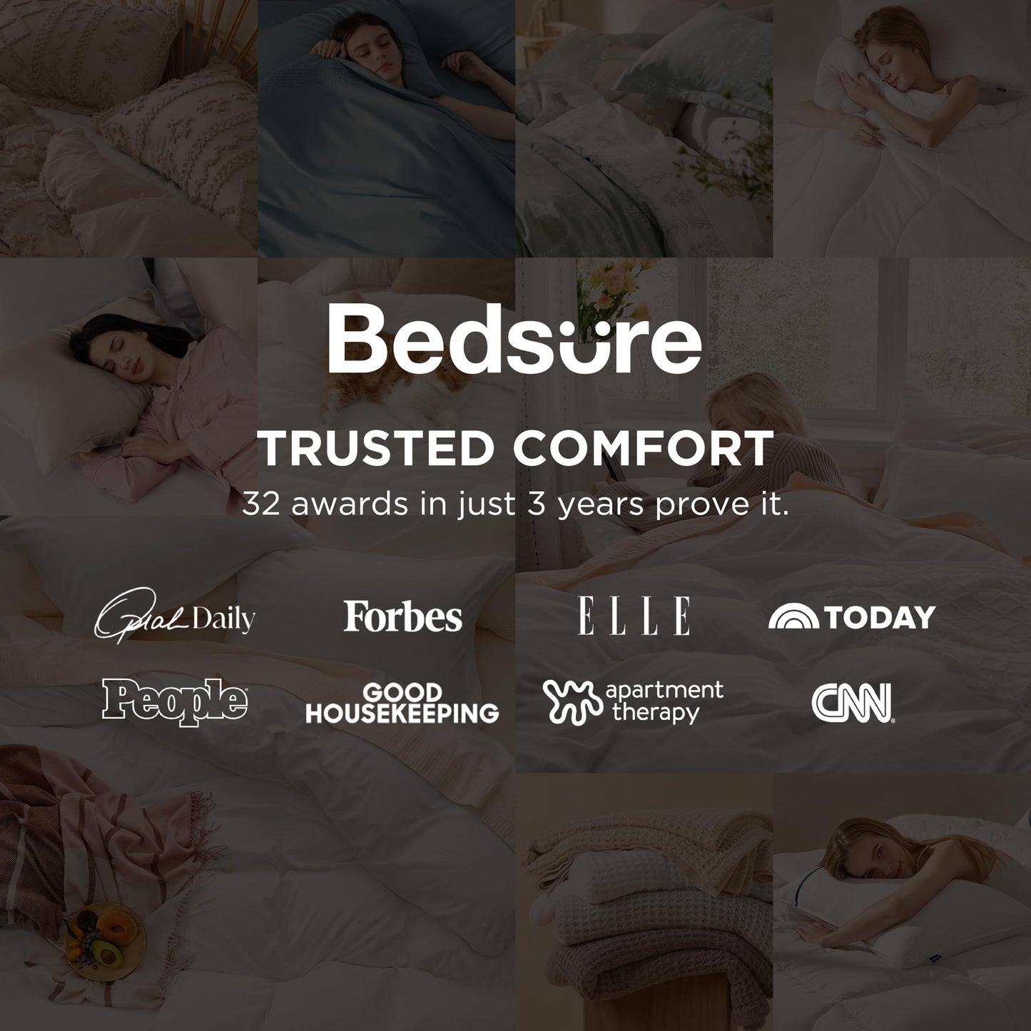 Bedsure Duvet Cover Queen Size - 3 Pieces Prewashed Extra Soft Bedding Set, Includes 1 Duvet Cover 90x90 Inches with Zipper Closure & 2 Pillow Shams, Linen, Comforter Not Included