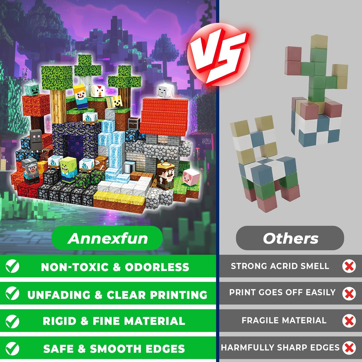 Annexfun Magnetic Blocks - 400PCS Magnetic Building Blocks Toys Forest Portal, Magnetic Tiles Kids Build Cubes 2026 Upgraded STEM Game Toys, Christmas Birthday Gifts for Boys & Girls Ages 3+