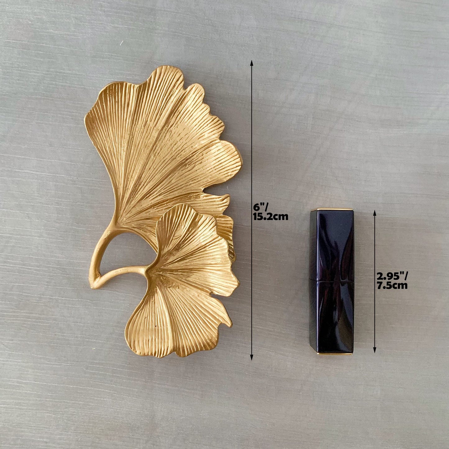Metal Jewelry Dish, Small Leaf Shaped Ring Holder Jewelry Organizer, Trinket Dish Vanity Tray for Dresser Christmas Birthday Wedding Gifts 2-Tier Ginkgo-Gold