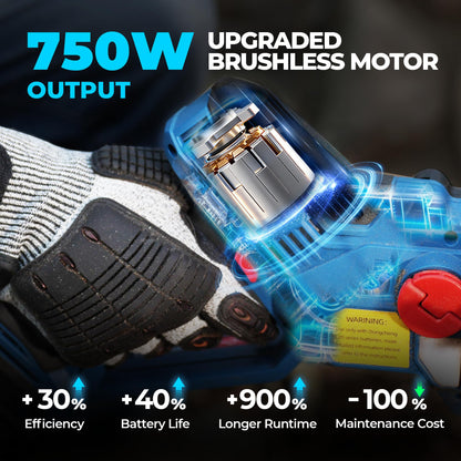 DongCheng 20V Brushless Mini Chainsaw, 6-Inch Cordless Electric Chainsaw with 2.0Ah Battery & Charger, 24000RPM, Auto Oiler, Tool-Free Chain Tension, 2.65 lbs for Wood Cutting, Tree Trimming, DIY