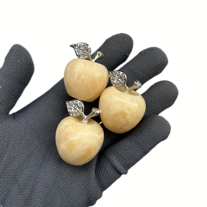 Sunshcat Natural Yellow Jade 1.18 Inchs Apple Crystal and Healing Stone Statues,Room Decoration Christmas Decorations Thanksgiving Gifts Office Gifts Collectibles