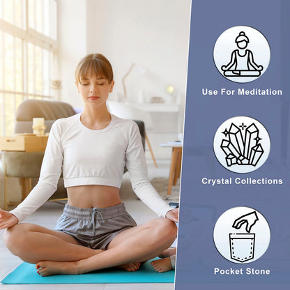 Crocon 50mm Indigo Gabbro Heart stone Big Heart Shape Puff Stones Set 450+ Carats Pocket Crystal Healing Tumble Collection Palm Worry Stone Good Luck Charm Meditation Gift Craft Home Decor