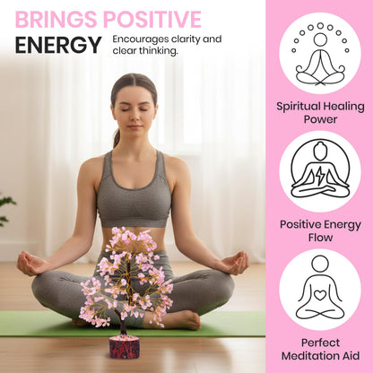 AstraVeda Rose Quartz Crystal Tree of Life - Chakra Feng Shui Tree with Positive Energy - Meditation Gift - 300 Beads