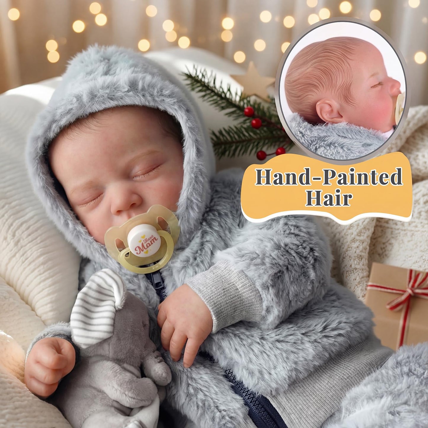 BABESIDE Lifelike Reborn Baby Dolls Boys - 17-Inch Real Baby Feeling Realistic-Newborn Baby Doll Full Body Vinyl Real Life Baby Dolls with Toy & Gift Box for Kids Age 3+