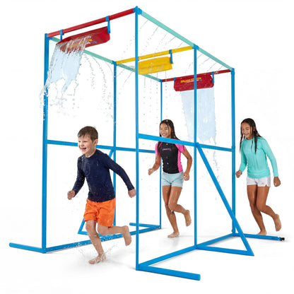 GoSports Splash Station Waterpark XL - Backyard Water Park for Kids, Outdoor Water Play Equipment with Sprinklers & Buckets