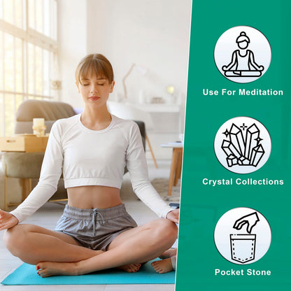 Crocon 50mm Multi Fluorite Heart stone Big Heart Shape Puff Stones Set 450+ Carats Pocket Crystal Healing Tumble Collection Palm Worry Stone Good Luck Charm Meditation Gift Craft Home Decor