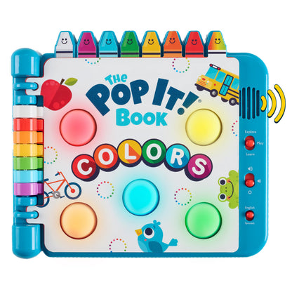 Chuckle & Roar Pop It! Book: Colors – Interactive Sensory Learning Book with Bilingual English & Spanish Play, Grow-with-Me Modes, Quiet Mode, Color Learning Toy for Toddlers Ages 1–4+