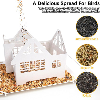 Solar Bird Feeders for Outdoors Hanging, Heavy-Duty Metal Birdfeeders Outside Hanging with Solar Lights, Wild Bird Feeders for Garden Decor, Unique Gifts for Bird Lovers, Mom and Grandma