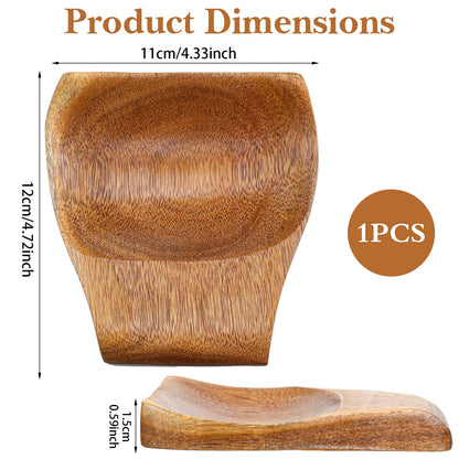 Acacia Wooden Spoon Rest Holder, Wooden Spoon Rest for Stove Top Heat-Resistant Spoons Rests Smooth Spoons Holder for Kitchen Counter Spatula, Ladles, Forks, Tongs Rests