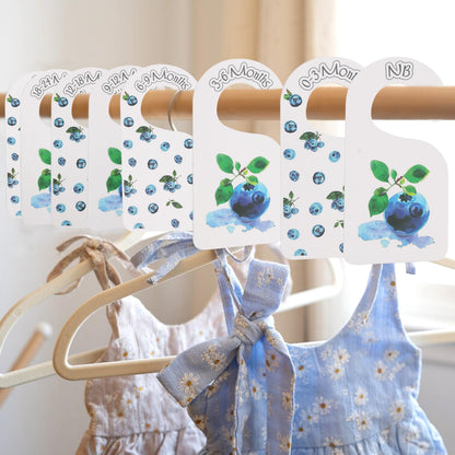 Blueberry Theme Baby Closet Dividers - Berry Baby Clothes Nursery Size Organizer,Nursery Closet Dividers Newborn-24 Months (Blueberry)