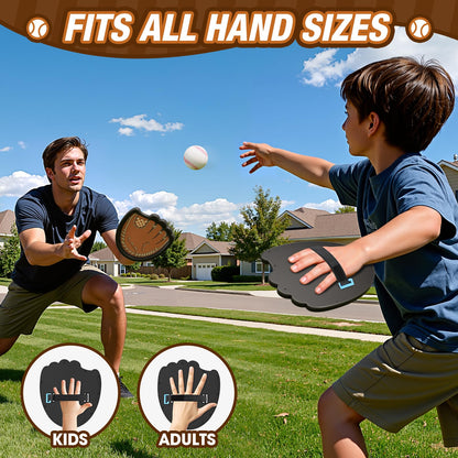 HYES Toss and Catch Ball Set, Outdoor Games for Kids, Beach Yard Camping Toys for Adult & Family, Kids Baseball Glove for 3 4 5 6 7 8+ Year Old Boys & Girls (2 Paddles & 3 Balls)