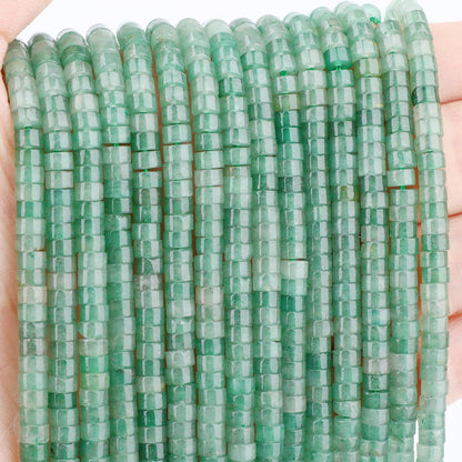Natural Green Aventurine Heishi Spacer Beads Loose Semi Precious Flat Round Gemstone Disc Shape Stone for Beading Jewelry Making 4x2mm 15.5"