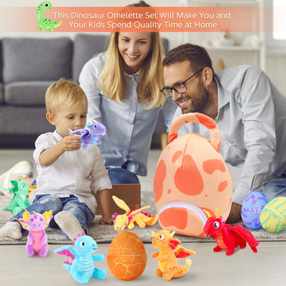 Zhanmai 11 Pcs Easter Dinosaur Stuffed Animal Small Dino Plush Toy and Egg Bag Set Cute Stuffed Dinosaur Animals Plush Toys Soft Stuff Animals for Birthday Dino Themed Party(Vivid)