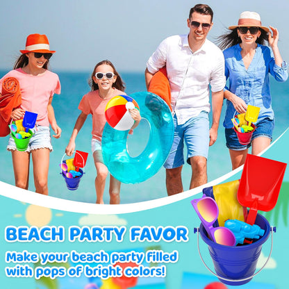 GIFTINBOX Pool Beach Summer Party Favors For Kids Ages 4-8- 122PCS Summer Beach Toys Include Beach Balls , Kids Sunglasses, Sand Buckets,Straws, For Pool Party Supplies,sand Toys
