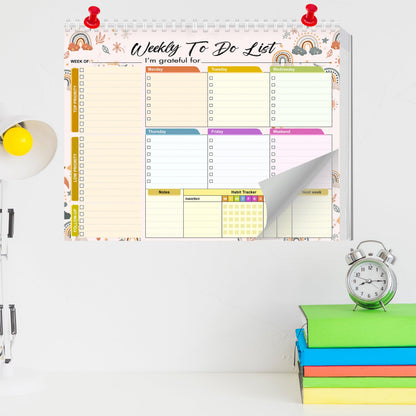Weekly Planning To-Do-List Pad, 52 Undated Sheets for Daily To-Do Lists, Habit Tracking, Academic Scheduling, and Productivity Goals - Perfect for Work, Home, and Office Organization 8.5x11 inches