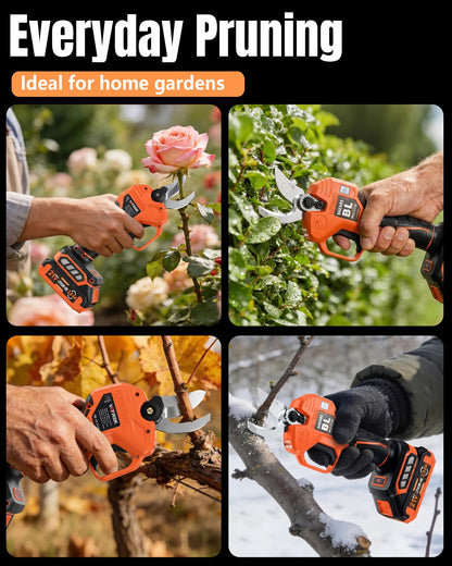 VOTREK® Cordless Electric Pruning Shears, Effort-Saving Power Pruner Cuts Branches up to 1.6", Lightweight with Safety Lock, SK5 Steel Blade, Brushless Motor, Battery Included for Tree Trimming