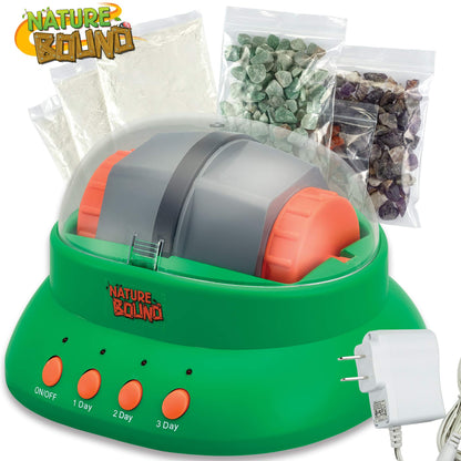 Nature Bound Starter Rock Tumbler Kit for Kids– Includes Rough Gemstones, Polishing Grits, Jewelry Fastenings, and Instructions – Great STEM Science Kit for The Future Geologist, Boys & Girls Ages 8+