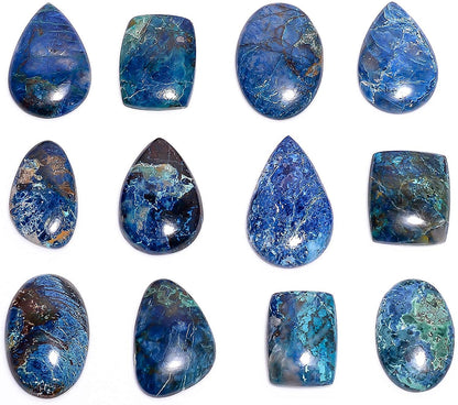 GEMKORA™ 4pcs Shattuckite Gemstone Wholesale Cabochons Lot, Jewelry Making Loose Gemstone, Polished Home Decor Specimen, DIY, Wire Wrapping, Reiki, Healing Crystals, Bulk