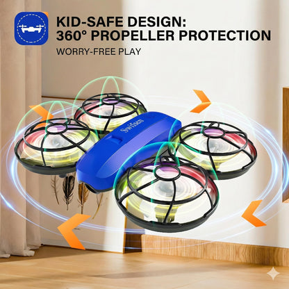Swifsen Drones for Kids with Camera,Rc Drone Indoor Small Helicopter,Birthday Gifts for Boys and Girls Beginners Friendly,Mini Quadcopter Toy With 2 Batteries,Propeller Protect,Altitude Hold
