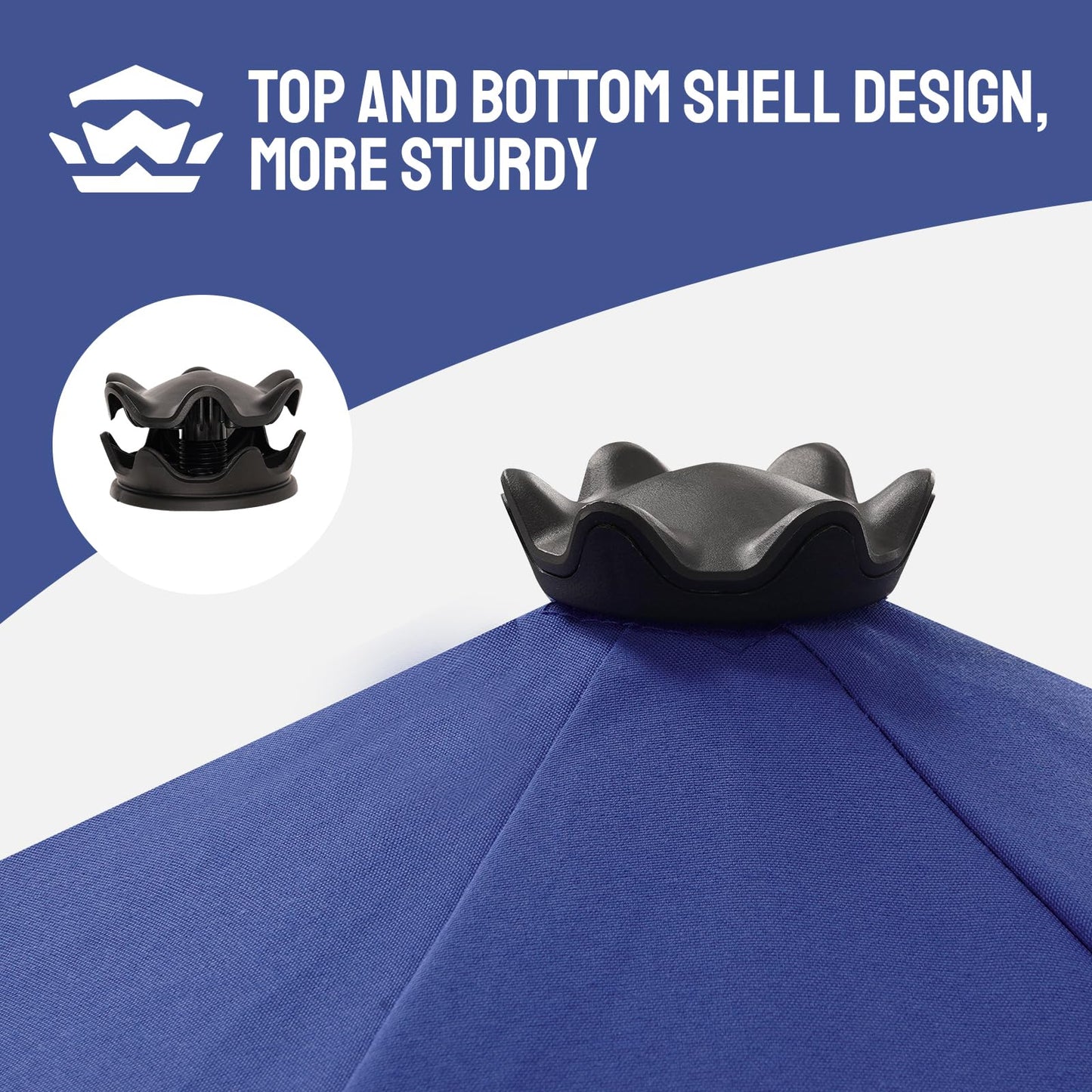CROWN SHADES 9 Ft Patio Umbrella - Polyester Outdoor Umbrella with 30° Push Button Tilt, Patented Edge Connection Design for Patio, Pool, Garden & Table, UV Resistent