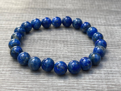 GAF TREASURES Lapis Lazuli Crystal Bead Bracelet 8mm, Genuine Lapis Lazuli Stretch Gemstone Bracelet, Healing Crystal Bracelet, Gift for Men & Women (1)