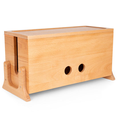 Extra Large Cable Management Box, Wood Cord Hider Box & Organizer for Power Strip, TV Wires & Desk Cable Storage