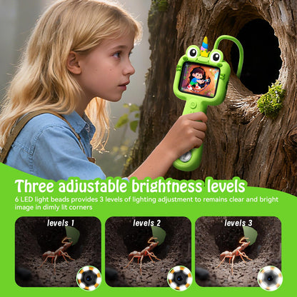 Kids Borescope with Light Borescope Snake Camera for Kids Rechargeable STEM Science Educational Outdoor Toy with 32GB Card Nature Exploration Birthday Gift for Boys & Girls Ages 4,5,6,7,8,9,10,11,12