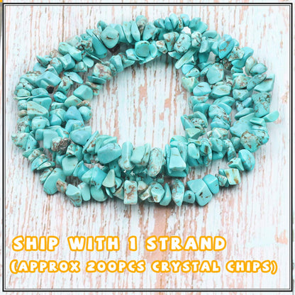 500 pcs Natural Chip Stone Beads, Turquoise 5-8 mm Irregular Gemstones Healing Crystal Loose Rocks Bead Hole Drilled for Jewelry Making Bracelet